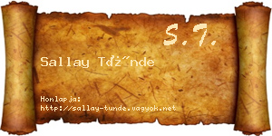 Sallay Tünde névjegykártya