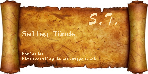 Sallay Tünde névjegykártya